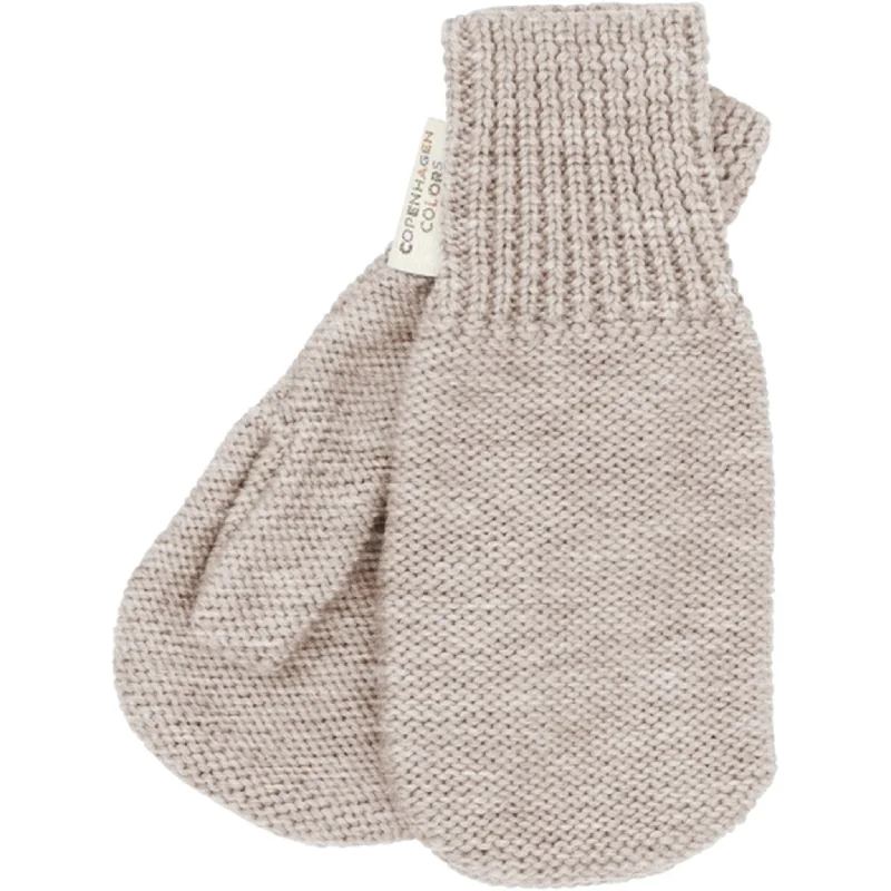 Copenhagen Colors Pale Cream Melange Merino Wool Knitted Mittens