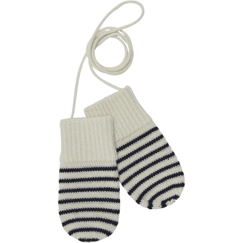 FUB Baby Mittens Ecru/Dark Navy