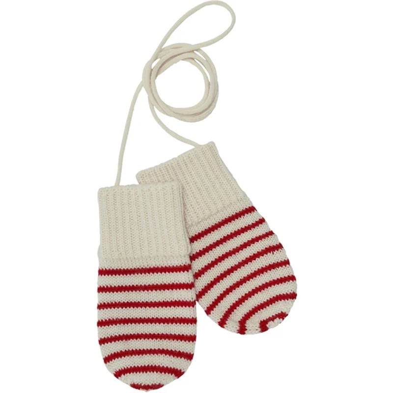 FUB Baby Mittens Ecru/Pure Red