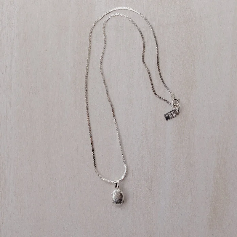 Necklace: Sterling Silver Oval Locket