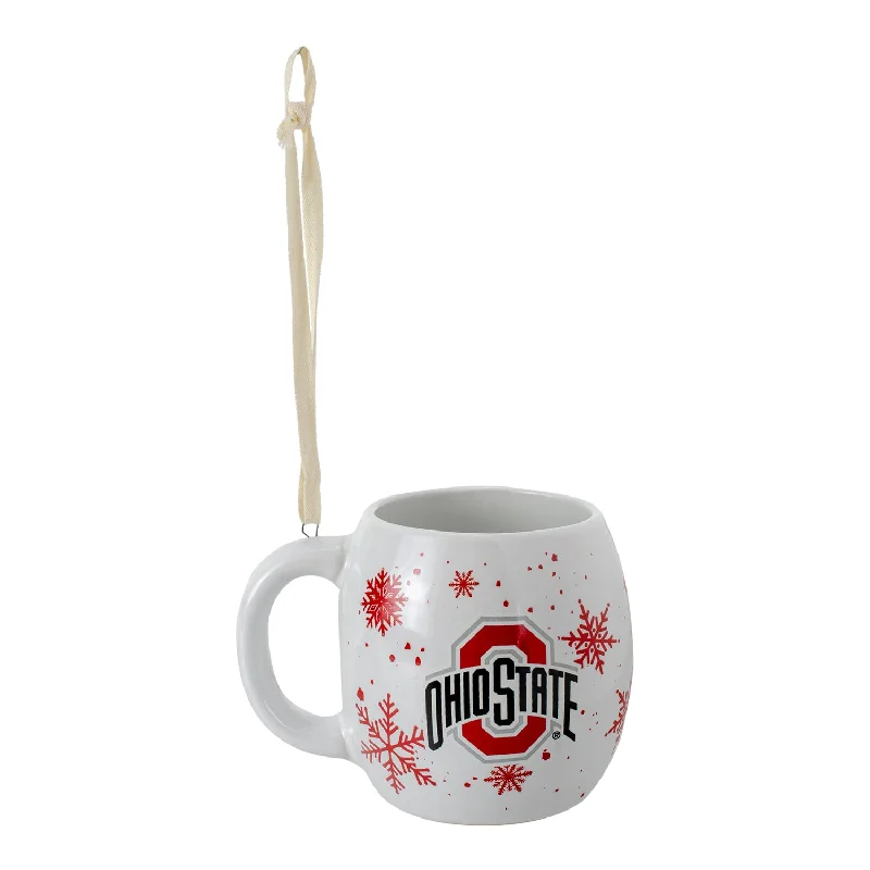 Ohio State Buckeyes Ceramic Mug White Ornament