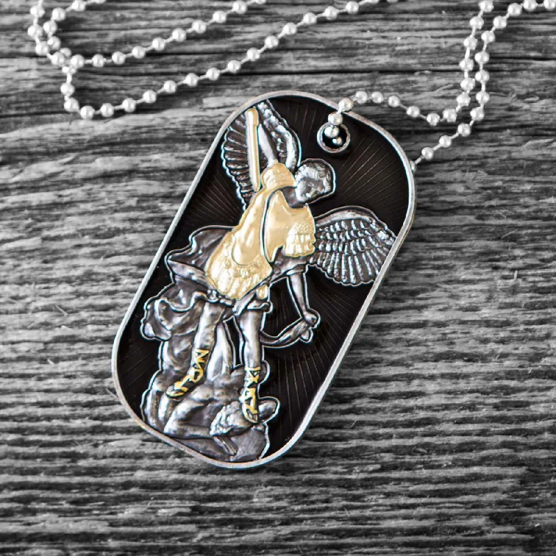 St. Michael Dog Tag Pendant