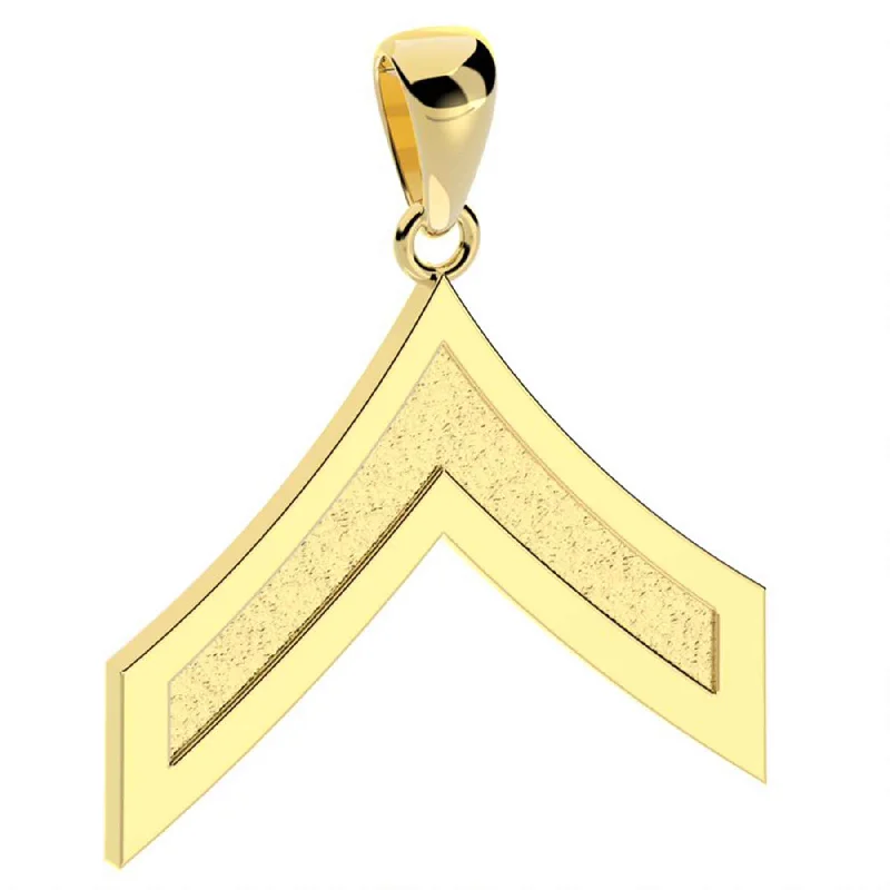 5/8" Private First Class Rank Pendant - 10k Gold