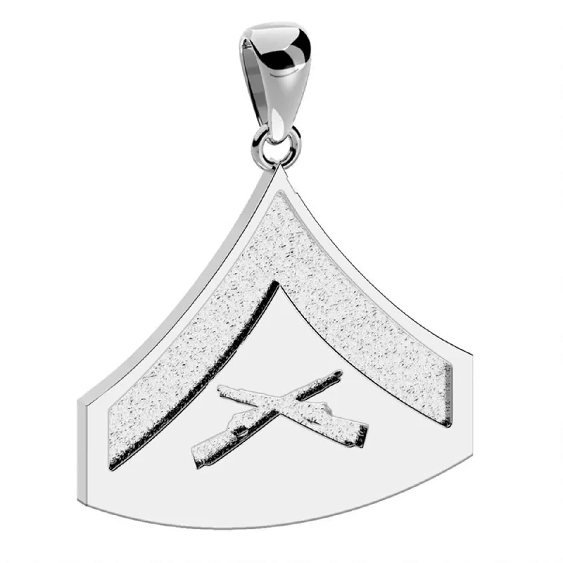 5/8" Lance Corporal Rank Pendant - Sterling Silver