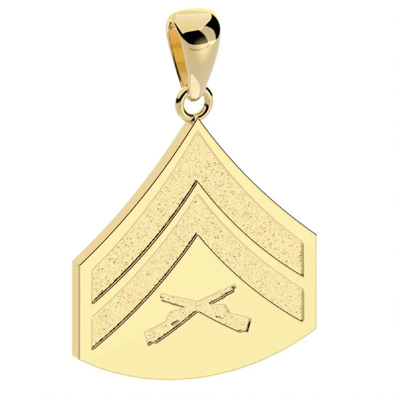 5/8" Corporal Rank Pendant - 10k Gold