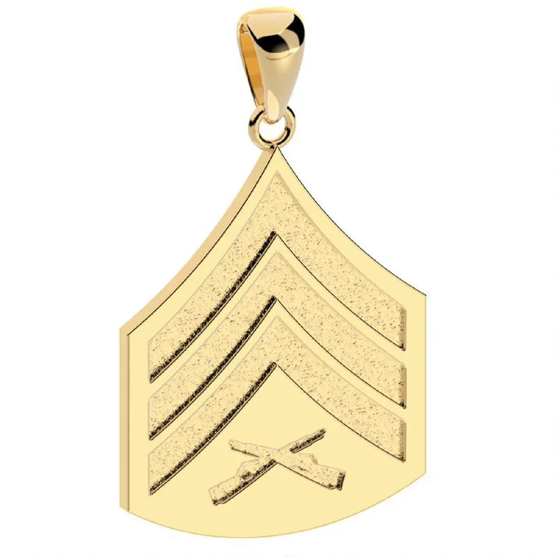 5/8" Sergeant Rank Pendant - 10k Gold