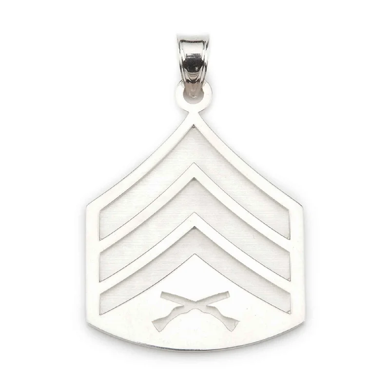 1-3/8" Sergeant Rank Pendant - Sterling Silver