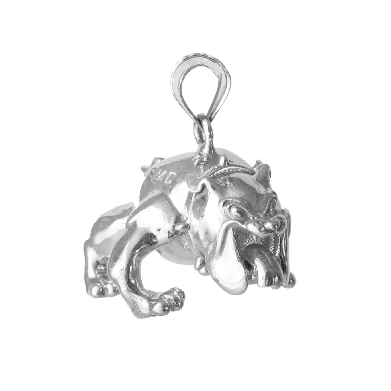 USMC Devil Dog Pendant, Sterling Silver