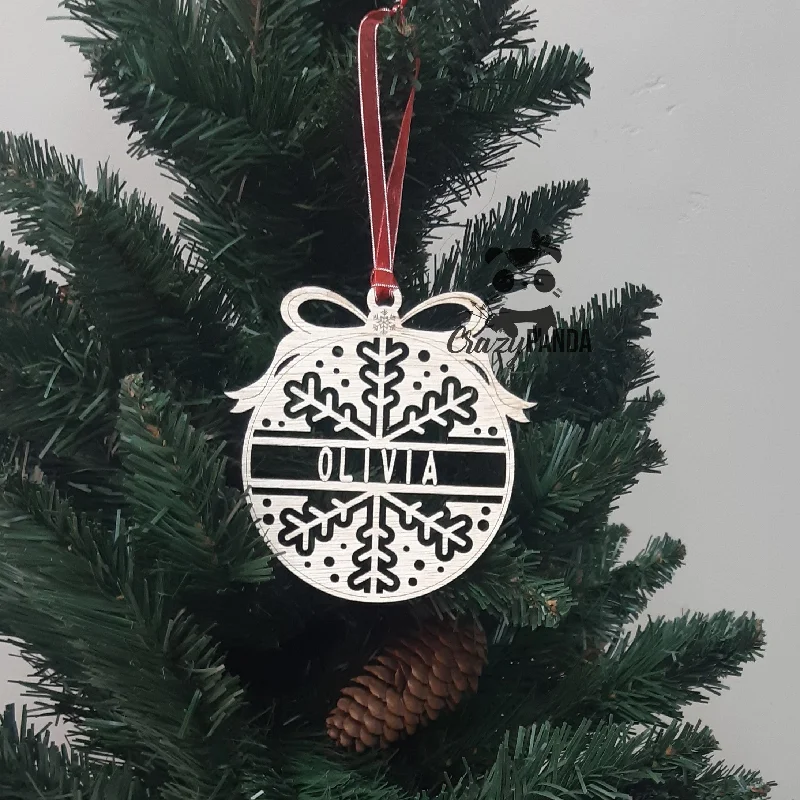 Personalized Wooden Name Christmas Bauble