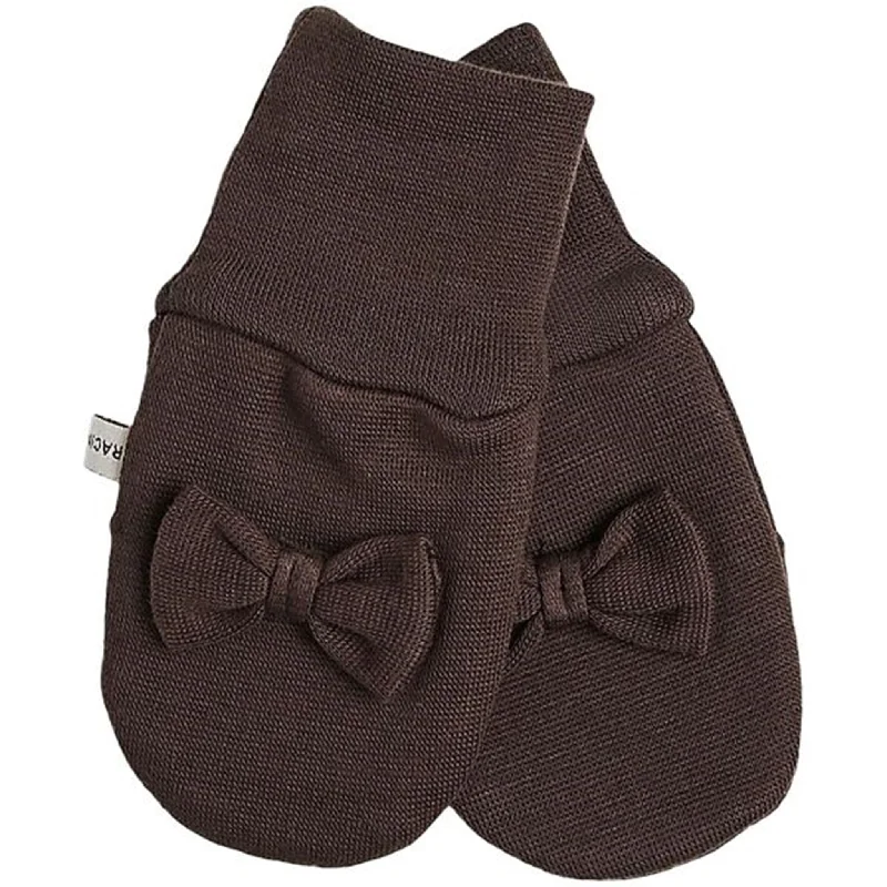 Racing Kids Mittens Baby Bow Chocolate Brown