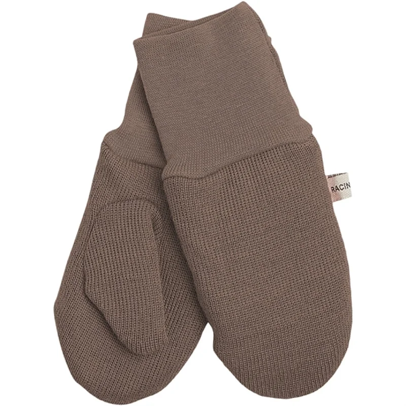 Racing Kids Mittens with Thumb Rose Brown