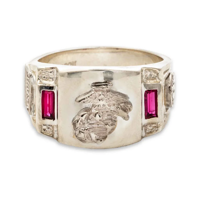 Silver Ring With EGA, Synthetic Rubies- Customizable