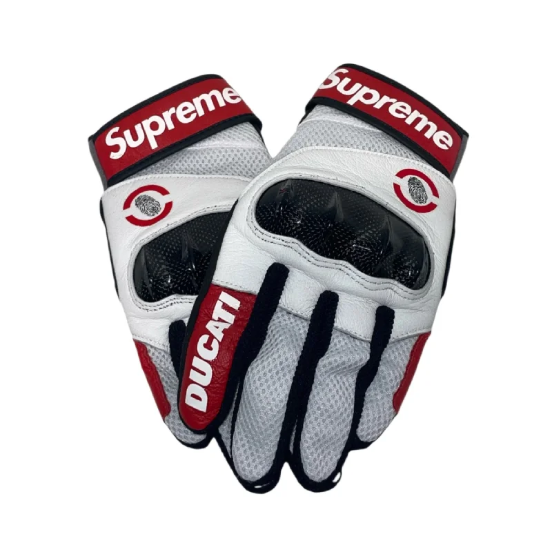 Supreme/Gloves, Mittens/L/Acrylic/WHT/SUPREME X DUCATI