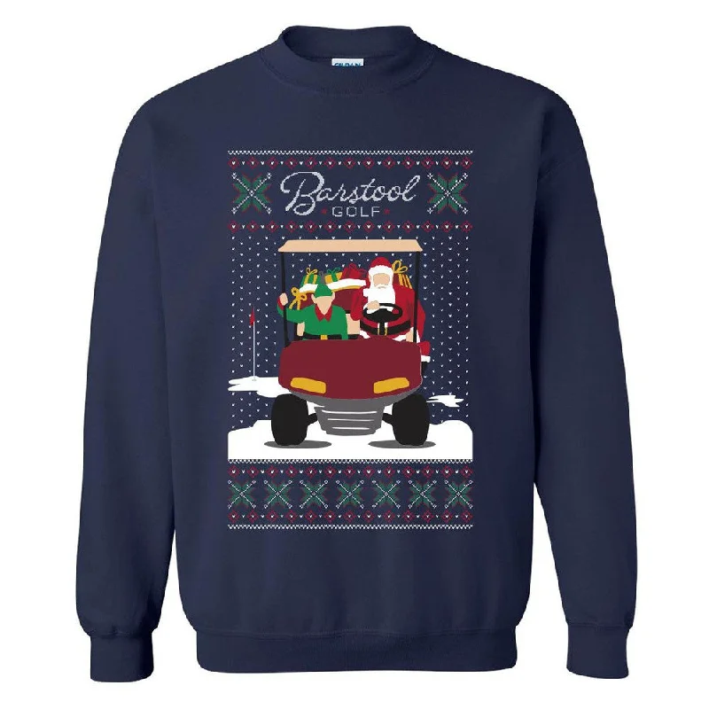 Barstool Golf Santa Golf Cart Ugly Sweater