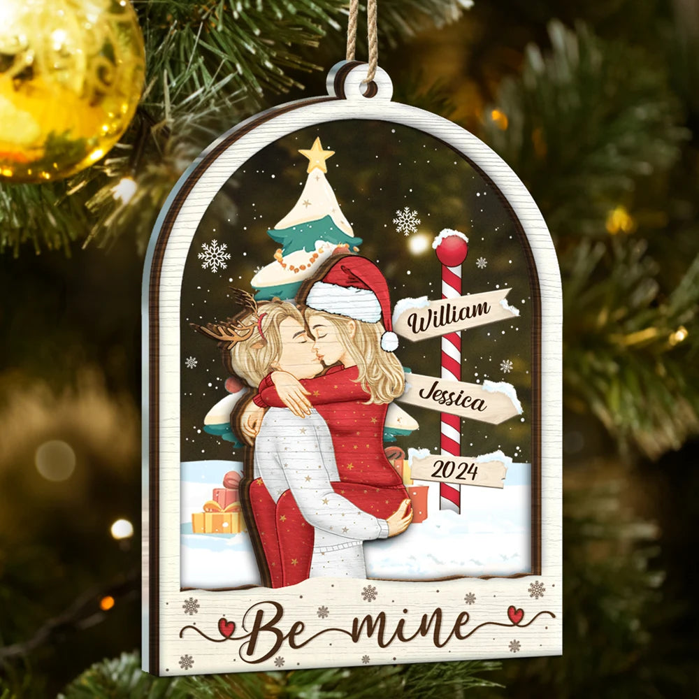 Be Mine Couples - Personalized 2-Layered Mix Ornament