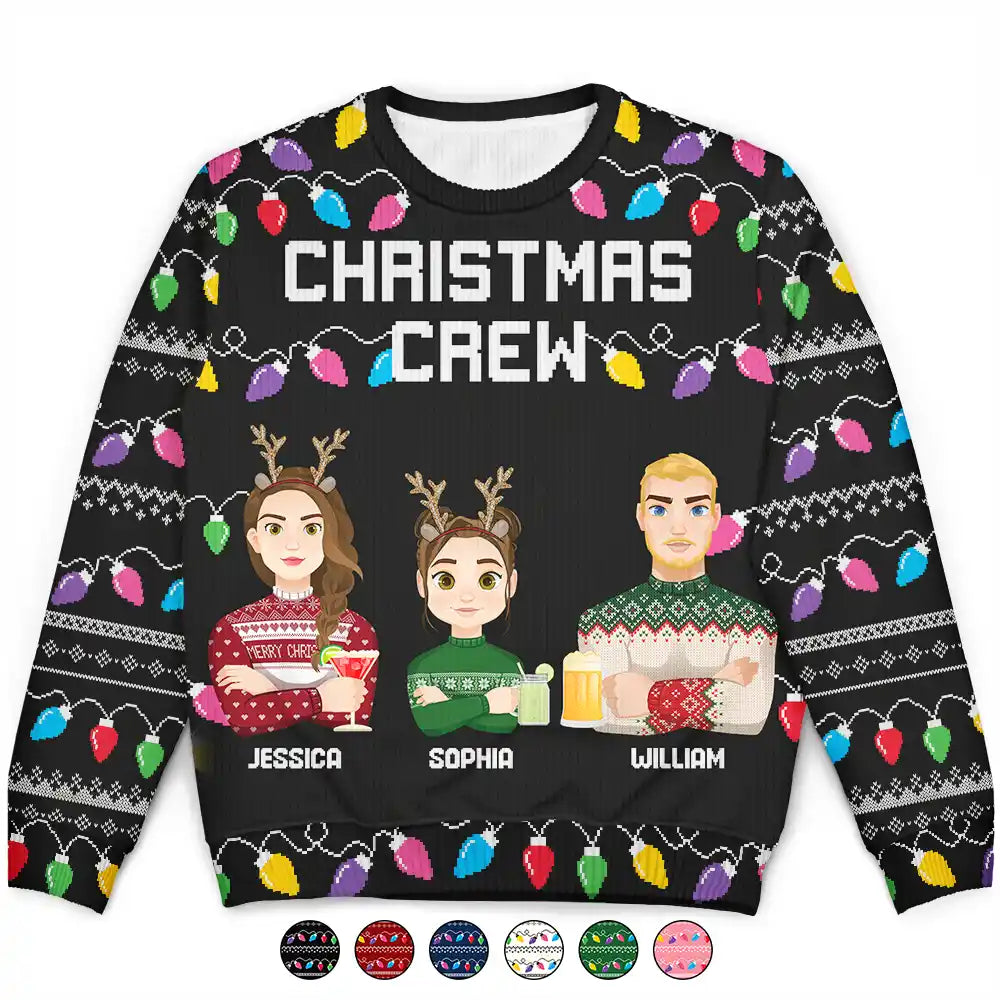 Christmas Crew Family Matching Shirt - Personalized Unisex Ugly Sweater