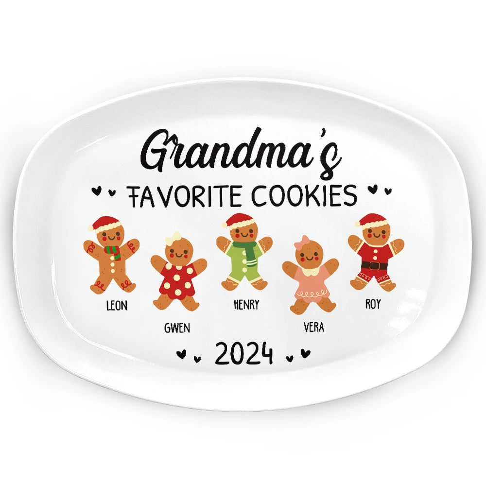 Christmas Grandma Favorite Cookies - Personalized Plate