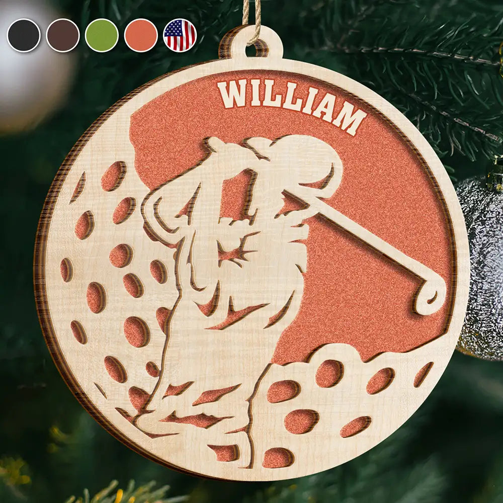 Cool Golfers - Personalized 2-Layered Wooden Ornament