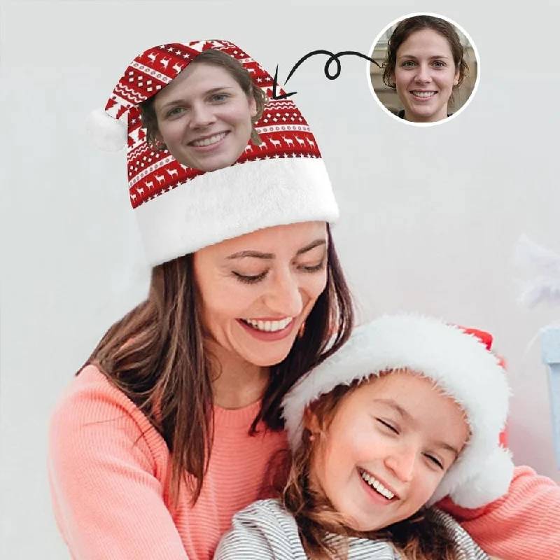 Custom Face Love Gift Red Christmas Hat