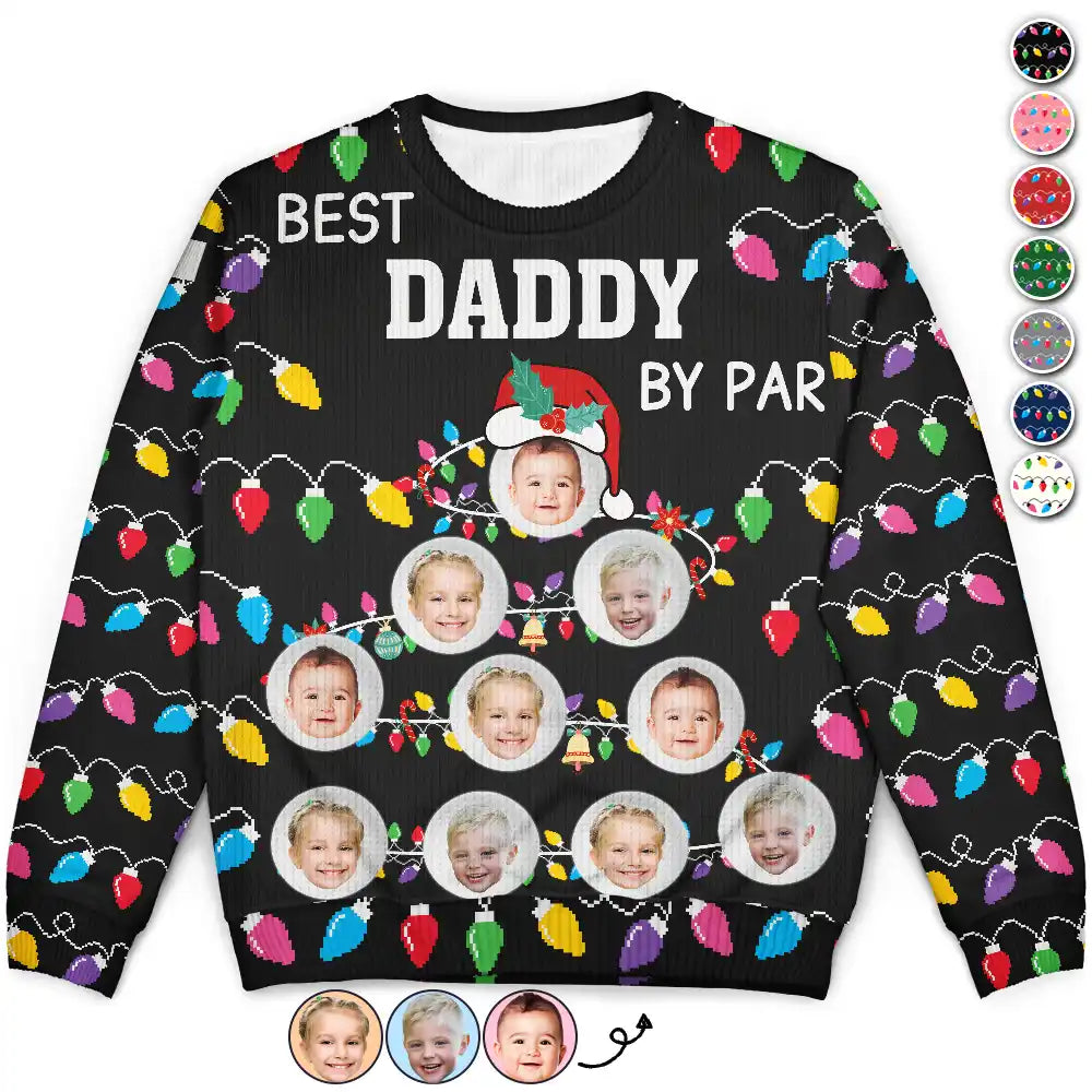 Custom Photo Best Daddy By Par - Personalized Unisex Ugly Sweater