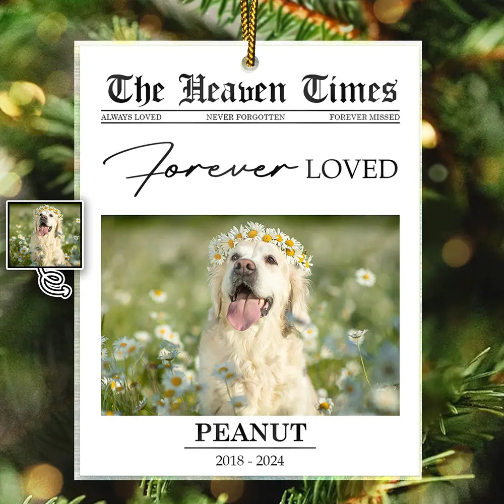 Custom Photo The Heaven Times Pet - Personalized Custom Shaped Acrylic Ornament