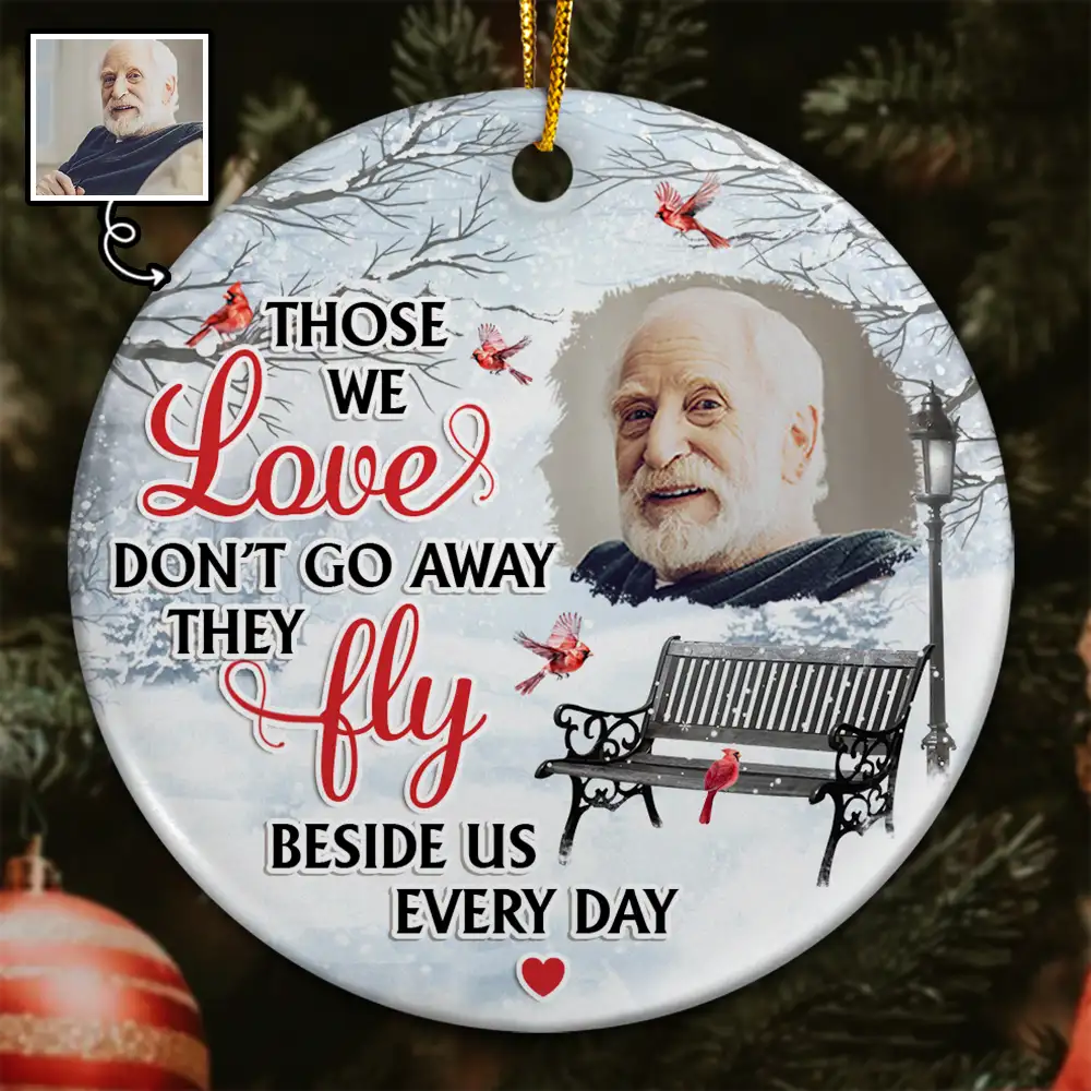 Custom Photo They Fly Beside Us Everyday - Personalized Circle Ceramic Ornament