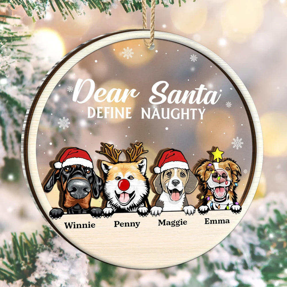 Dear Santa Define Naughty - Personalized 2-Layered Mix Ornament