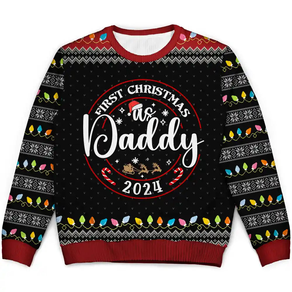 First Christmas As Christmas Family - Personalized Unisex Ugly Sweater