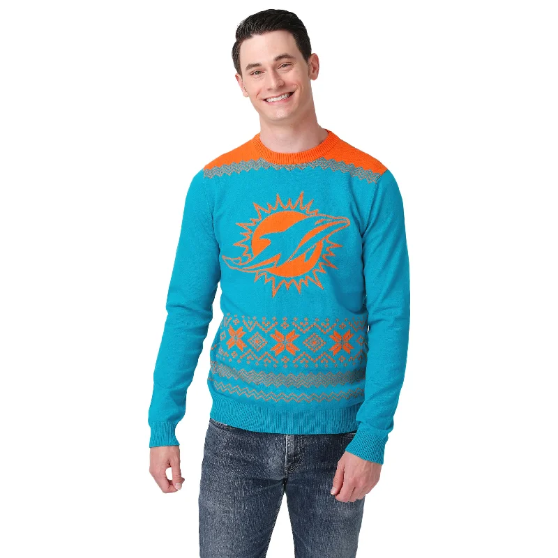 FOCO NFL Men's Miami Dolphins 2021 Ugly Sweater