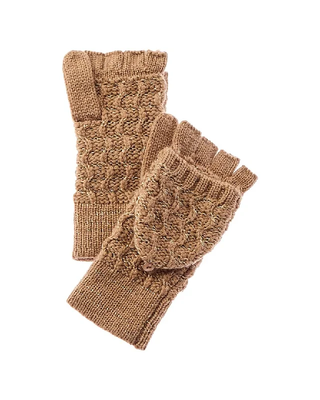 Forte Cashmere Lurex Textured Wool & Cashmere-Blend Mittens