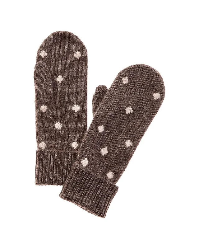 Hannah Rose Polka Dot Cashmere Mittens