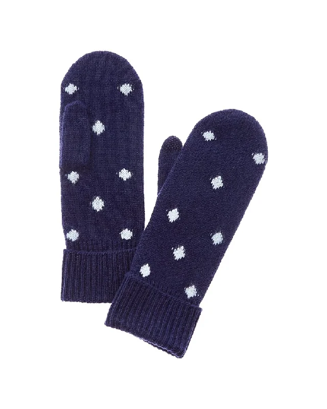 Hannah Rose Polka Dot Cashmere Mittens