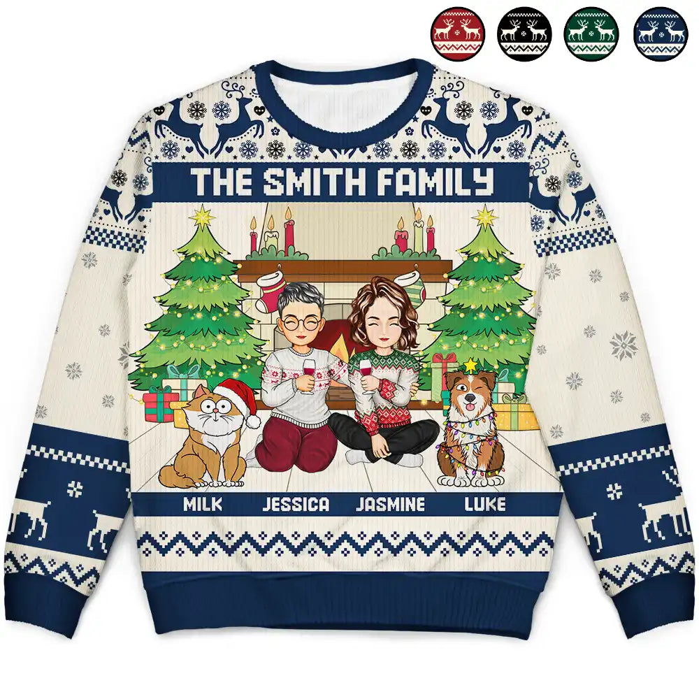 Merry Christmas Family - Personalized Unisex Ugly Sweater