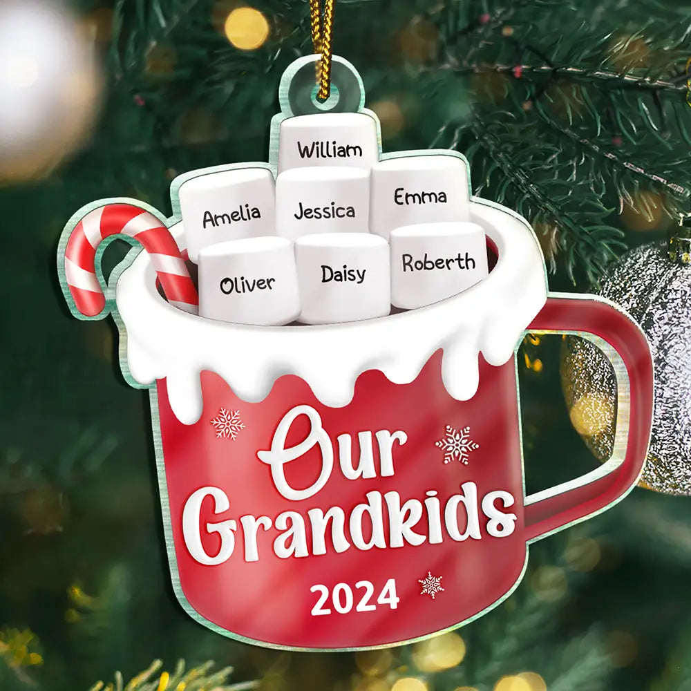 My Grandkids Hot Cocoa Christmas Grandparents - Personalized Custom Shaped Acrylic Ornament