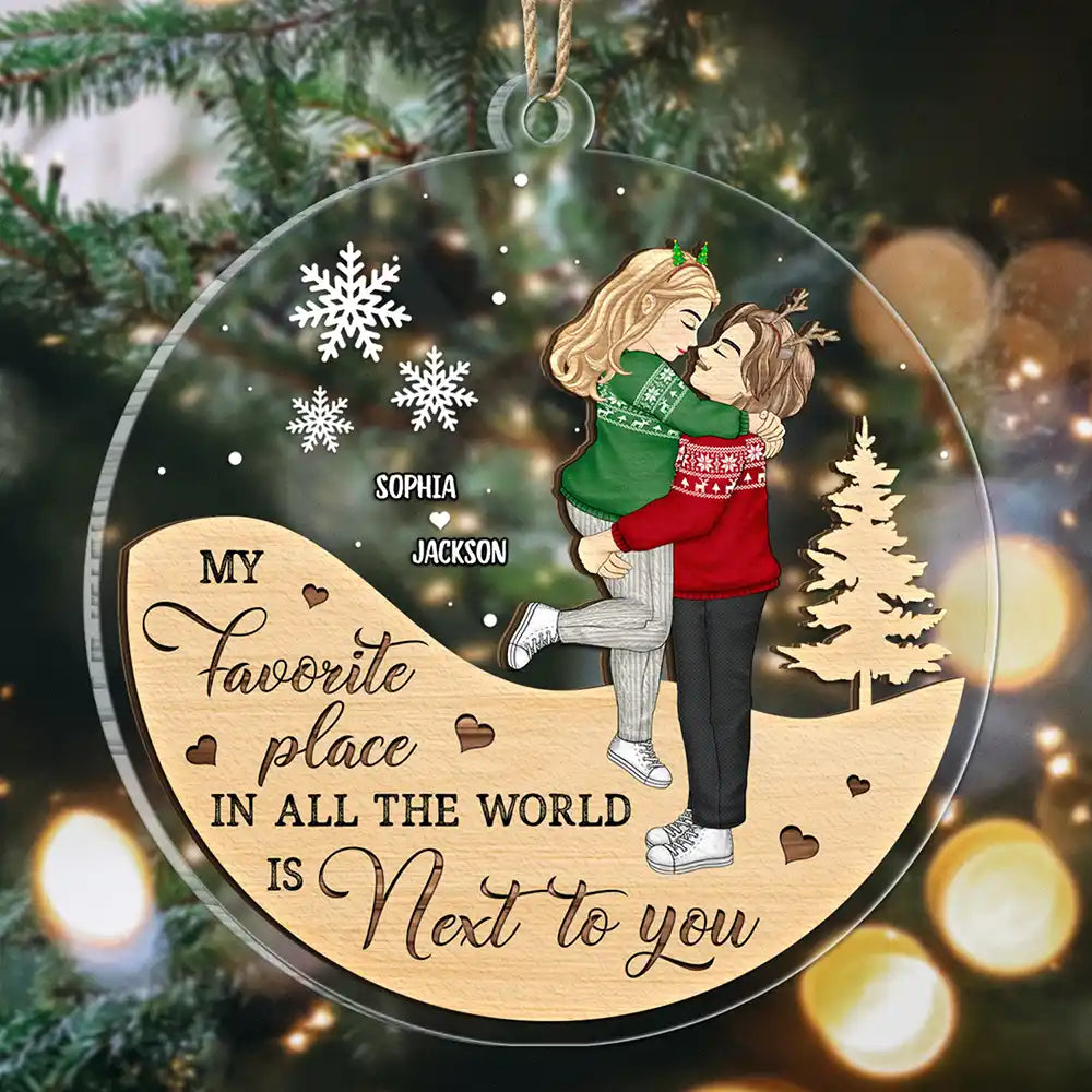 Next To You Couples - Personalized 2-Layered Mix Ornament