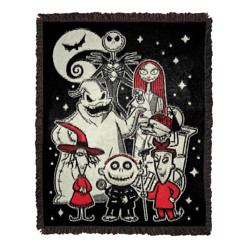 Northwest Nightmare Before Christmas Scream Team Woven Jacquard Throw Blanket 46"W x 60"L