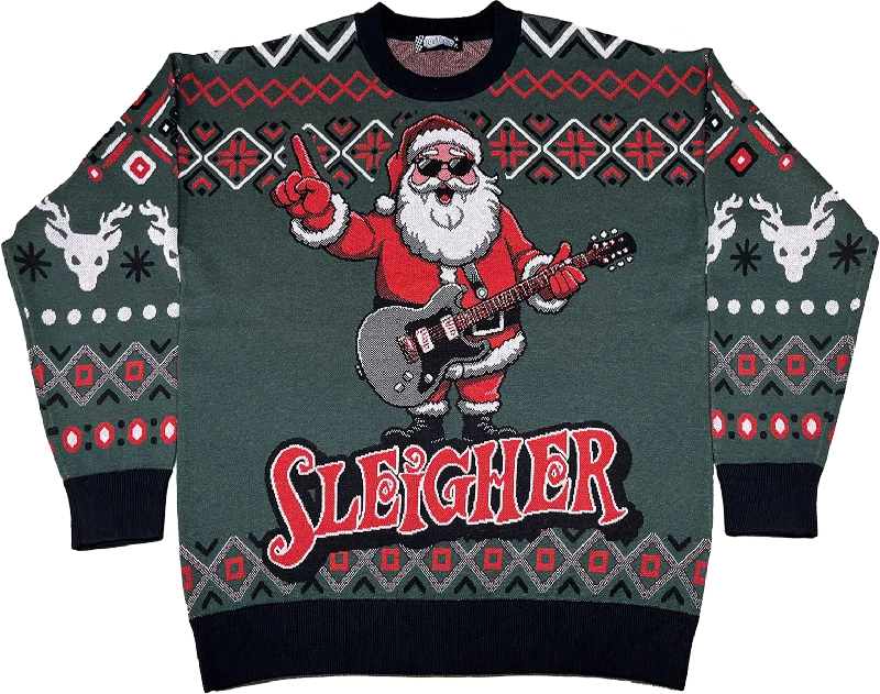 Santa Claus Sleigher Knitted Christmas Sweater