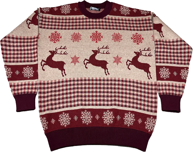 Snowflakes & Reindeer Knitted Christmas Sweater