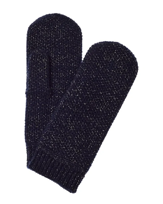 sofiacashmere Honeycomb Lurex Cashmere Mittens