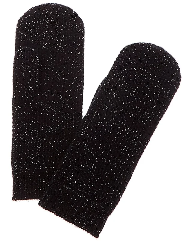 sofiacashmere Honeycomb Lurex Cashmere Mittens