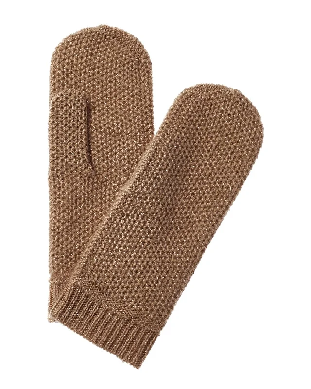 sofiacashmere Honeycomb Lurex Cashmere Mittens