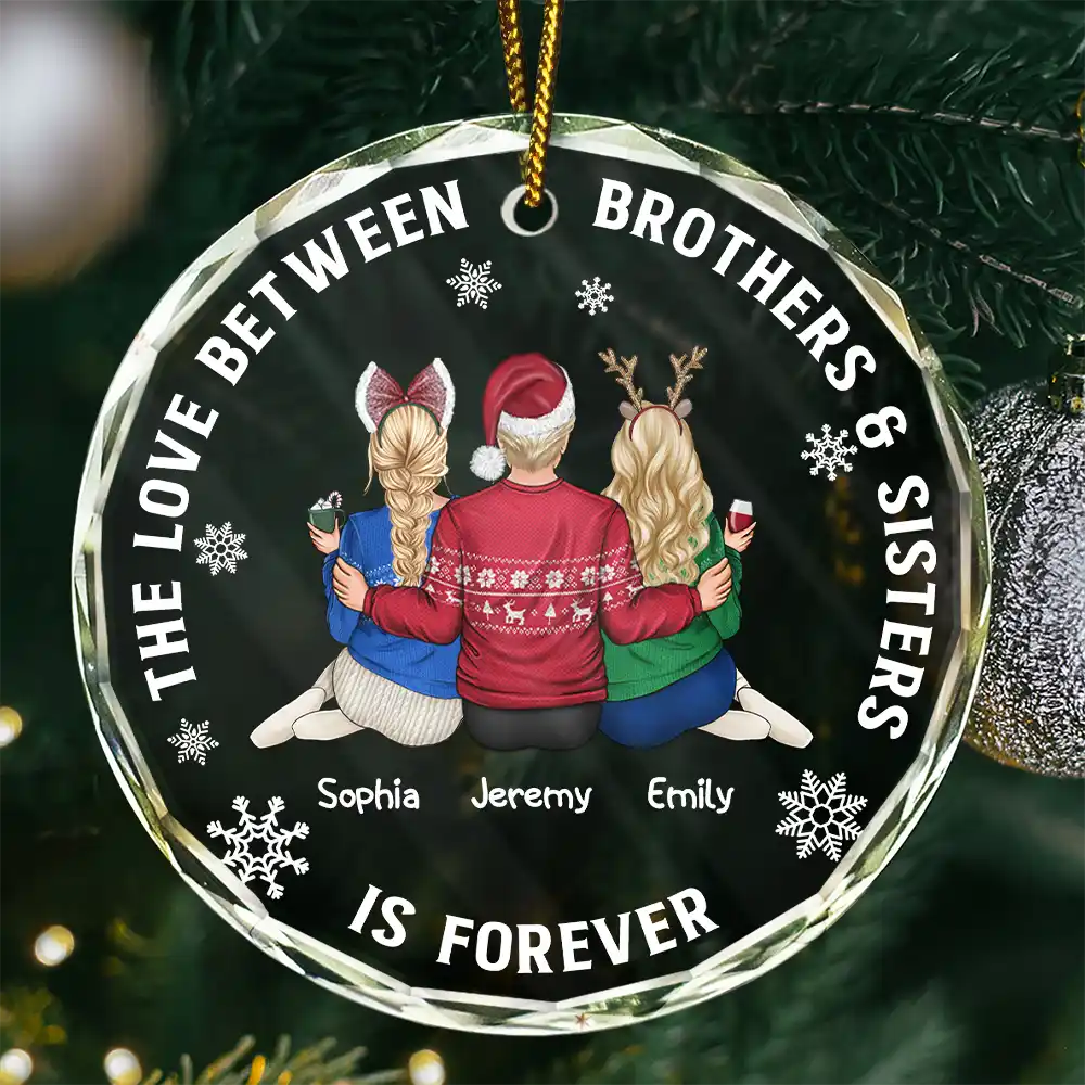 The Greatest Gift Our Parents Gave Us Family Sisters Brothers - Personalized Circle Glass Ornament