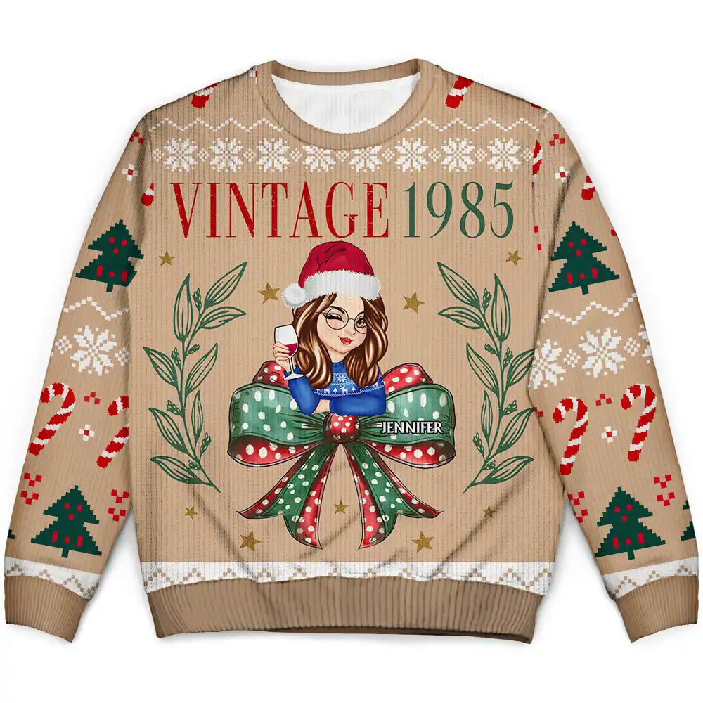 Vintage Christmas - Personalized Unisex Ugly Sweater