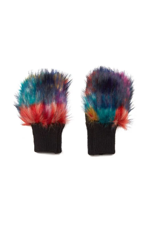 Women's Flurry Candy Mittens In Black Multi