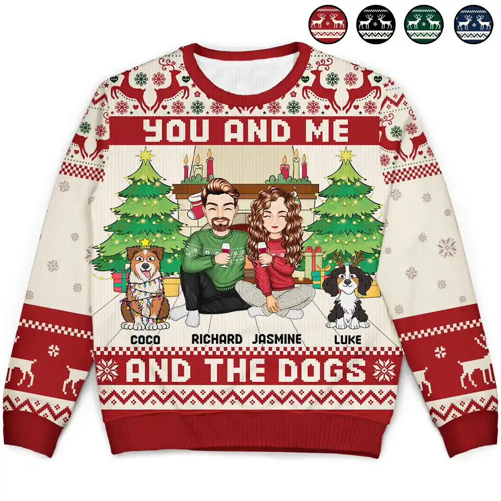 You And Me And The Pets - Personalized Unisex Ugly Sweater