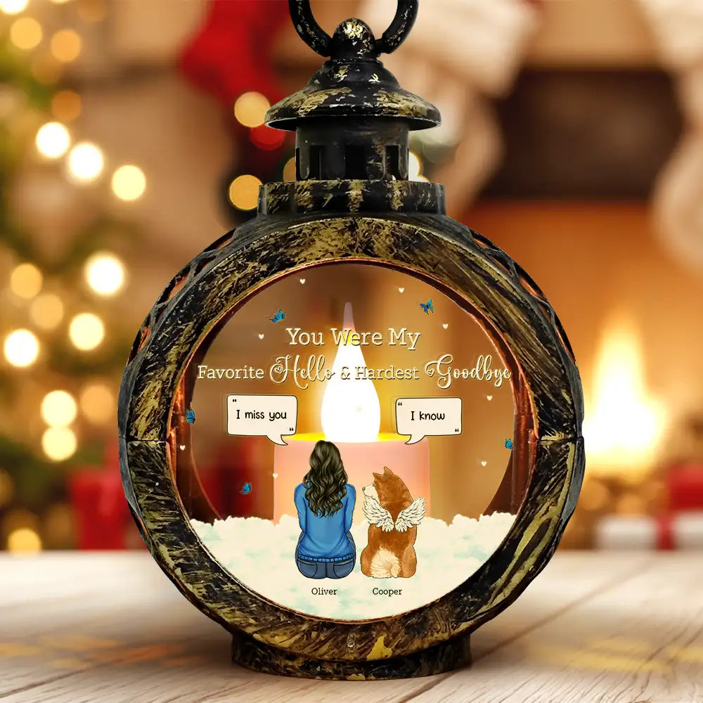 You Were My Favorite Hello And Hardest Goodbye - Personalized Candlelight Lantern Ornament